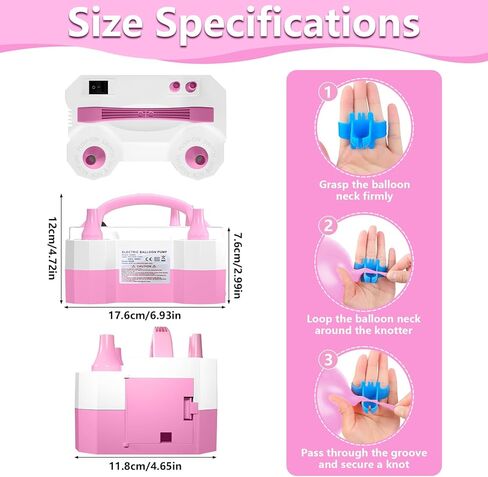 Balloon Pump, Balloon Pump Electric, Portable Dual Nozzle Electric Blower Air Pump Inflator for Party Decoration. Faster and Save Time in Kuwait