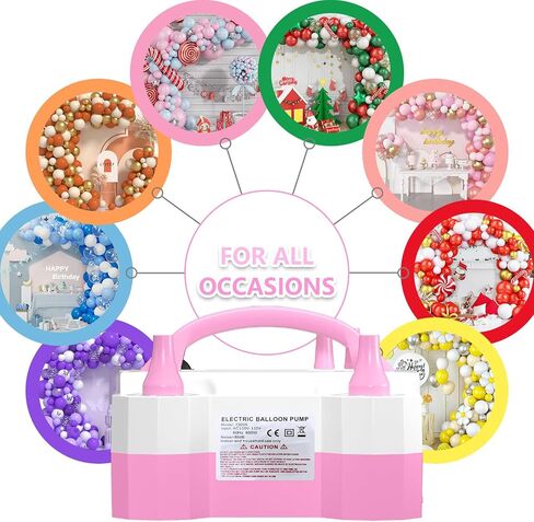 Balloon Pump, Balloon Pump Electric, Portable Dual Nozzle Electric Blower Air Pump Inflator for Party Decoration. Faster and Save Time in Kuwait