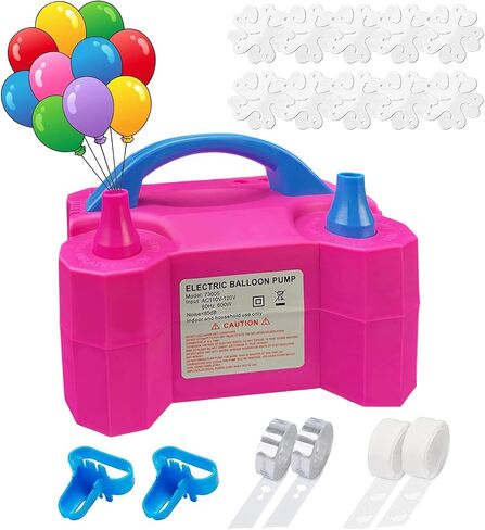 Balloon Pump, Balloon Pump Electric, Portable Dual Nozzle Electric Blower Air Pump Inflator for Party Decoration. Faster and Save Time in Kuwait
