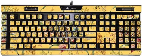 MightySkins Skin Compatible with Corsair K95 RGB Platinum XT - Yellow Marble End | Protective, Durable, and Unique Vinyl Decal wrap Cover | Easy to Apply, Remove, and Change Styles | Made in The USA in Saudi Arabia