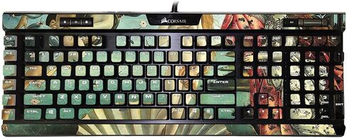 MightySkins Skin Compatible with Corsair K95 RGB Platinum XT - Yellow Marble End | Protective, Durable, and Unique Vinyl Decal wrap Cover | Easy to Apply, Remove, and Change Styles | Made in The USA in Saudi Arabia