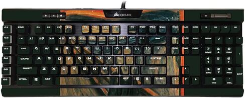 MightySkins Skin Compatible with Corsair K95 RGB Platinum XT - Yellow Marble End | Protective, Durable, and Unique Vinyl Decal wrap Cover | Easy to Apply, Remove, and Change Styles | Made in The USA in Saudi Arabia