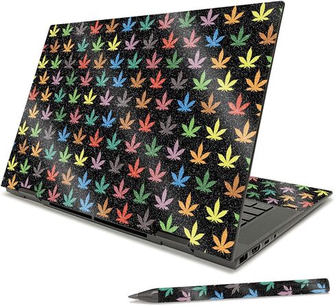 MightySkins Glossy Glitter Skin Compatible with HP Envy x360 15" (2021) - Rasta Rainbow | Protective, Durable High-Gloss Glitter Finish | Easy to Apply, Remove, and Change Styles | Made in The USA in Saudi Arabia