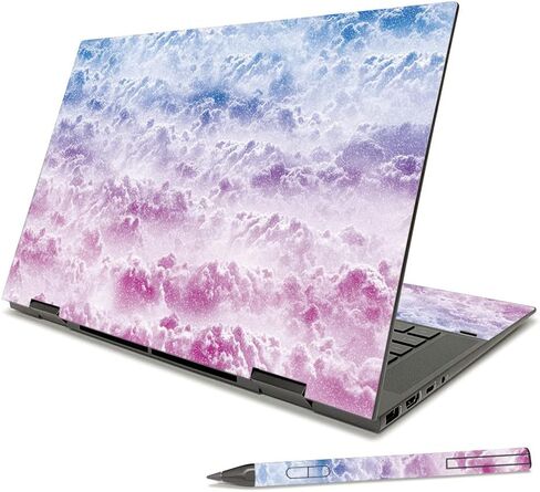 MightySkins Glossy Glitter Skin Compatible with HP Envy x360 15" (2021) - Rasta Rainbow | Protective, Durable High-Gloss Glitter Finish | Easy to Apply, Remove, and Change Styles | Made in The USA in Saudi Arabia