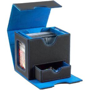 MTG Deck Box for Commander Display Card Deck Box Fits 100+ Double Sleeved Cards Magic Commander TCG Card Storage Box with 2 Dividers and 1 Toploader Fit for TCG Magic Cards