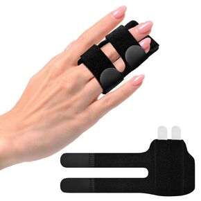 Upgraded Trigger Finger Splint with 2 Metal Support Bars, Adjustable Finger Buddy Splints Mallet Finger Brace for Arthritis, Injury, Sprain - Pain Relief for Middle, Index, Ring, Pinky Finger