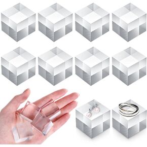 Remerry 8 Pieces Acrylic Display Block Clear Polished Acrylic Square Display Block Acrylic Display Block Stand (2 x 2 x 1 Inch)