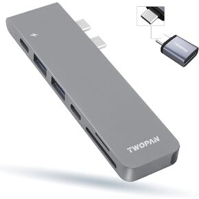 MacBook Pro USB C Hub & USB C to USB 3.0 Adapter, Universal USB C to A Adapter for MacBook Air/Pro 2021/2020/2019, 13"/15" Space Gray