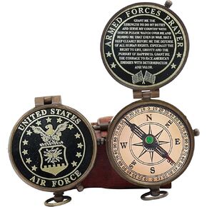 Air Force Gifts, U.S Air Force Military for Men and Women, Great Gifts for Air Force Compass with Leather case, United State Air Force Military Appreciation Gift Retirement Gift