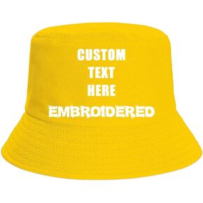 قبعة دلو مخصصة مع نص ، تخصيص Sun Sun Hat Men Women ، Fashion Cotton Fishing Hat Custom