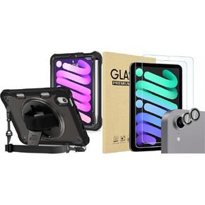 ProCase Rugged Case Bundle with Screen Protector for iPad Mini 7th(A17 Pro) 2024 / 6th Generation 8.3" 2021