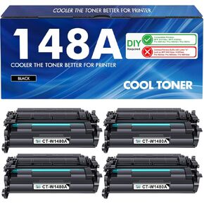 148A W1480A Toner Cartridge Black Compatible Replacement for HP 148A 148X W1480A W1480X for HP Laserjet MFP 4101fdw 4101fdn Pro 4001dw 4001dn 4001n Printer Ink (4 Pack)