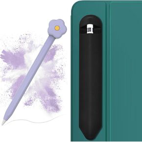 1pc Adhesive Pencil Holder and 1pc Silicone Case Compatible with Apple Pencil 2nd Generation
