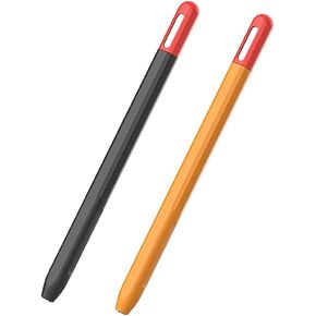Silicone Case Compatible with Apple Pencil Pro - Shockproof Protective Cover with Cap, Anti-Slip Grip Holder, Lightweight Soft Cover Sleeve Pack of 2