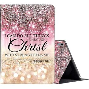 Case for iPad (A16) 11th Generation 11 Inch (2025), for iPad 10th Generation Case 10.9 Inch (2022),Slim Shockproof Shell PU Leather Stand Cover w/Auto Sleep Wake-I can do All Things Through Christ