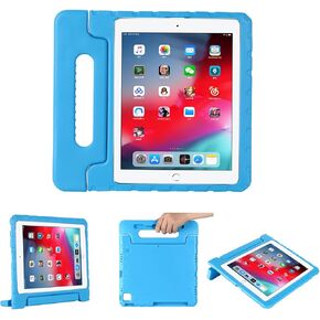 Kids Case for Apple iPad Pro 12.9 inch 2022/2021/2020/2018 (6th/5th/4th/3rd Generation) with Pencil Holder/Rotating Kickstand Swivel Handle EVA Foam Shockproof Rugged Flip Stand Cover, Rose