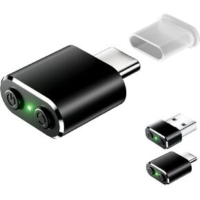 Mouse Jiggler Compatible with Type C Interface Devices,Undetectable Mini USB-C Mouse Mover with Switch/Shaker Buttons,With 3 jitter modes,Driver-free,plug&play to keep PC/laptop/phone/tablet awake