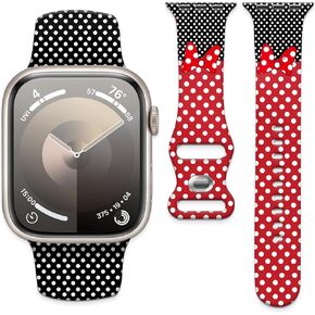 ساعة مشاهدة لطيفة متوافقة مع Apple Watch Band 38mm 40mm 41mm 42mm للرجال ، نساء ، حزام سيليكون بديل للمعصم الرياضي لـ iWatch Ultra Series 9 8 7 6 5 4 3 2 1 SE (أحمر)