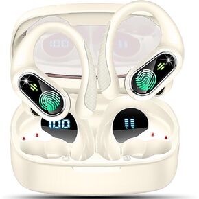 Wireless Earbuds Bluetooth Headphones, Bluetooth Earbuds Stereo Deep Bass, 50hrs Playtime Over Ear Buds and Noise Canceling Mic, Digital Display, IPX7 Waterproof Earphone for Sports/Workout/Running