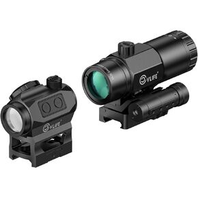 CVLIFE JackalHowl Motion Awake Green Dot Sight with CVLIFE 3X Magnifier Combo