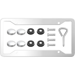 License Plate Frame for Tesla Model Y/3, with Front License Plate Mount & Universal Frame Cover, Fit 2021-2024 Model Y & 2017-2023 Model 3, Aluminum License Plate Holder No Drill & Anti-Theft (Black)