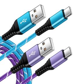 USB C Charger Cord Fast Charging Cable for iPhone 16e 16 Pro Max 16 Plus 16 Pro 16 15, 2Pack 6FT 3.1A USB Type Phone Power Cords 6 Feet Car Android Charger Cable for Samsung Galaxy S25 A16 A36 A26 A56