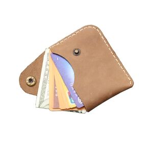 Handmade Leather Upgrade Front Pocket Ultra-thin Simple Card Bag Card Holder Wallet