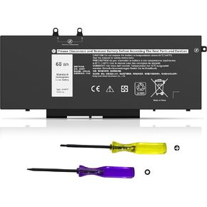 68Wh 3HWPP Laptop Battery Replacement for Dell Latitude 5401 5410 5411 5501 5510 5511 Precision 3541 3551 Inspiron 7706 2-in-1 17 7500/7506 2-in-1 Black 10X1J N2NLL 1VY7F 451-BCMN 15.2V