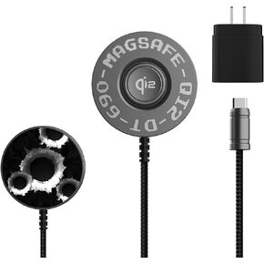 Qi2 Wireless Charger Pad, 15W Fast Wireless Charging for iPhone, Military-Grade Magnetic Charging for iPhone 16/16 Plus/16 Pro/16 Pro Max/15/14/13/12 Series (PD 25W Adapter Included)