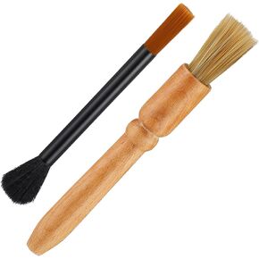 2 Pack Coffee Grinder Brush, Coffee Cleaning Brush Wooden Espresso Brushes Barista Machine Cleaning Brushes Tool for Home Kitchen