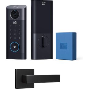 eufy Security S330 3-in-1 Video Smart Lock + Replacement Battery Pack + Handle, Keyless Entry, WiFi Door Lock, App Remote Control, SD Card Required
