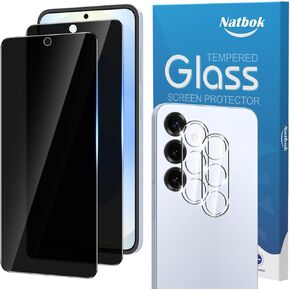 2+2 Pack for Samsung Galaxy S25 Privacy Screen Protector with Camera Lens Protector,9H Hardness,Ultra Resistant,Anti-Fingerprints,No Bubbles,HD-Clear,Anti-Spy Tempered Glass Film for Galaxy S25