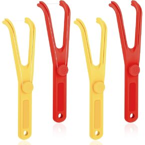 Chengu 4 Pieces Dental Floss Holder Reusable Flosser Reusable Floss Handle Holder Flossmate Handle for Oral Clearing (Blue, Green) in Kuwait