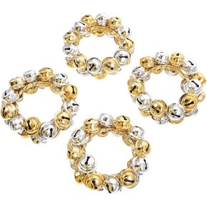 Angoily Napkin Rings, Christmas Napkin Rings Set of 4, Thanksgiving Napkin Rings, Xmas Napkin Ring Serviette Buckles Suppliesfor Wedding Reception, Napkin Holder Christmas Table Decorations