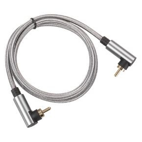 DMiotech 90 Degree RCA Cable 3.3ft, RCA Right Subwoofer Cable Digital Coaxial Stereo Audio Cord for Home Theater, HDTV, Speakers, Amplifiers