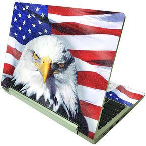 MightySkins Glossy Glitter Skin Compatible with Lenovo IdeaPad Flex 3 Chromebook 2-in-1 11.6" (2021) - Patriot | Protective, Durable High-Gloss Glitter Finish | Easy to Apply | Made in The USA