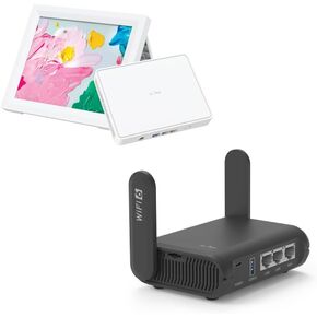 GL.iNet GL-B3000 (Marble) Wireless WiFi 6 Router with Wall-Mountable Photo Frame & GL-AXT1800 (Slate AX) Pocket-Sized Wi-Fi 6 Gigabit Travel Router