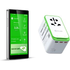 GlocalMe G4 Pro 4G LTE Mobile Hotspot Device and RoamPlug Universal Travel Adapter with 4G WiFi Mobile Hotspot, All-in-One International Power Plug Adaptor, 4 USB Ports and Max 70W Output for US EU UK