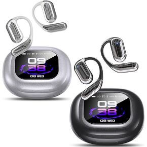 EUQQ AI Translation Earbuds Real Time, Translator Bluetooth 5.4 Headphones 144 Languages（Silver+Black）