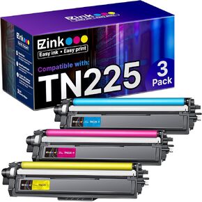 E-Z Ink TN225 Toner Cartridge Replacement for Brother TN225 Toner Cartridges TN 225 TN-225 TN225 Work for HL-3140CW HL-3170CDW MFC-9330CDW MFC-9340CDW MFC-9130CW 3 Pack (Cyan, Magenta, Yellow)