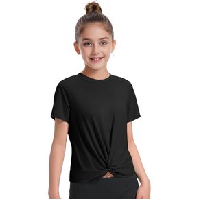Kereda Girls قمصان رياضية Tipt Twist Pront Tops Summer Summer Short Dry Dry Tees Tees Thirts للأطفال المراهقين