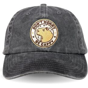 InnoBeta Capybara Gifts Cap for Capybara Lovers, Funny Adjustable Embroidered Capybara Hat Gifts for Christmas, Birthday- Black