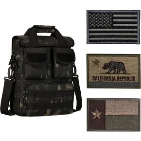 ArcEnCiel Tactical Messenger Bag Men MOLLE Sling Pack+ 3PCS-Patch