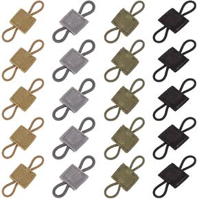 20 PCS Tactical Binding Retainer Tactical Gear Holder Clip Molle Webbing Binding Ribbon Elastic Binding Ribbon Buckle Multipurpose Tactical Bag Molle Accessories for Tactical Backpack Vest and Bags