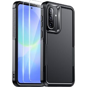 Red2Fire for Samsung Galaxy A36 A56 5G Case,[2Pcs Tempered Glass Screen Protector][Military Grade Shockproof] Non Slip Heavy Duty Full Body Protection Phone Case for A36/A56 6.7 inch 2025,Black