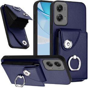 Case for Motorola Moto G Stylus 5G 2024 Case with Card Slots for Men with 360°Rotation Ring Stand Wallet Leather Phone Case Shockproof Protective Case for Moto G Stylus 5G 2024 Blue YBK