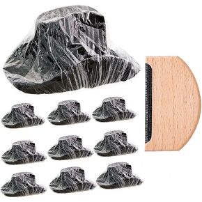 10Pcs Cowboy Hat Cover and One Wood Hat Brush Felt Hat Cleaner Hat Protector Dust Cover (US, Alpha, Small, White)
