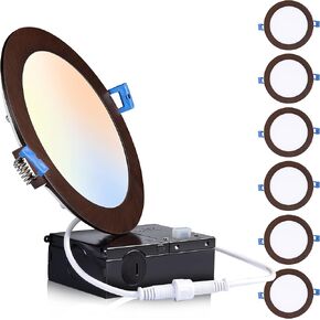 CLOUDY BAY [6 Pack] 6inch Smart WiFi LED Recessed Lights,RGBCW Color Changing Recessed Lighting,Compatible with Alexa and Google Home Assistant,No Hub Required,15W 2700K-6500K,CRI90+ Wet Location