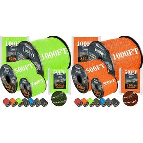 Reflective Paracord Rope 850Ib, 100FT Orange+ 500FT Neon Green