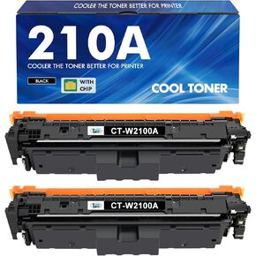 210A 210X Black Toner Cartridges Compatible for HP 210A 210X 210 Toner Cartridges Replacement for HP Color Pro MFP 4301fdw 4301fdn Pro 4201dw 4201dn W2100A Series Printer (2 Black, with chip)